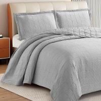 Kit Cobre Leito Colcha Anarruga 3 Peças Queen 240x260cm Prata Sonhare - 3