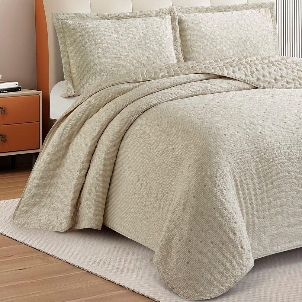 Kit Cobre Leito Colcha Anarruga 3 Peças Casal 220x240cm Fendi Sonhare - 3