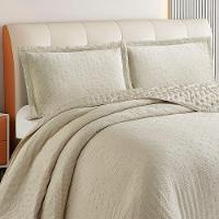 Kit Cobre Leito Colcha Anarruga 3 Peças Casal 220x240cm Fendi Sonhare