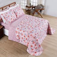 Cobre Leito Casal Dupla Face Sublime 400 Fios Micropercal Estampa Flora - 2