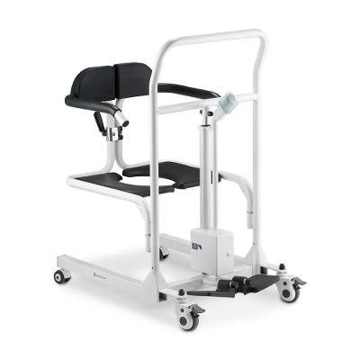 Cadeira De Transferência Dellamed Multiuso Com Elevação Eletrônica Até 135 Kg Assento 48,5cm Branco E Preto D80