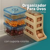 Porta Ovos Com Suporte Deslizante Organizador Para Geladeira