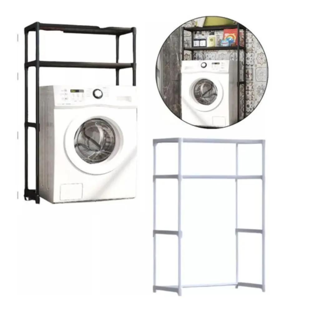 Estante Organizador Lavanderia Banheiro Suporte Maquina De Lavar 2 Prateleiras Rack Armario Multiuso Porta Trecos Brinqu - 6