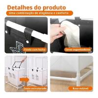 Cesto Lavanderia Triplo Estante Metal Roupa Suja 2 Andares Roupeiro 3 Divisorias Organizador Banheiro Multiuso Armario D - 7