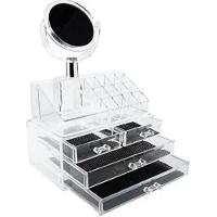 Organizador De Cosmeticos Maquiagem 4 Gavetas E Espelho Acrilico Porta Batom Pincel Lapis Joia - 2