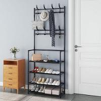 Sapateira Cabideiro Arara Multifuncional Preta Roupas Sapato Bolsa Rack Organizador Porta Sapatos 12 Pares 4 Prateleiras - 3