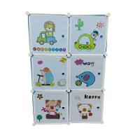 Guarda Roupa Infantil Portatil Armario Modular Organizador De Brinquedos Sapateira Com 6 Portas Desmontavel Meninos Azul - 3