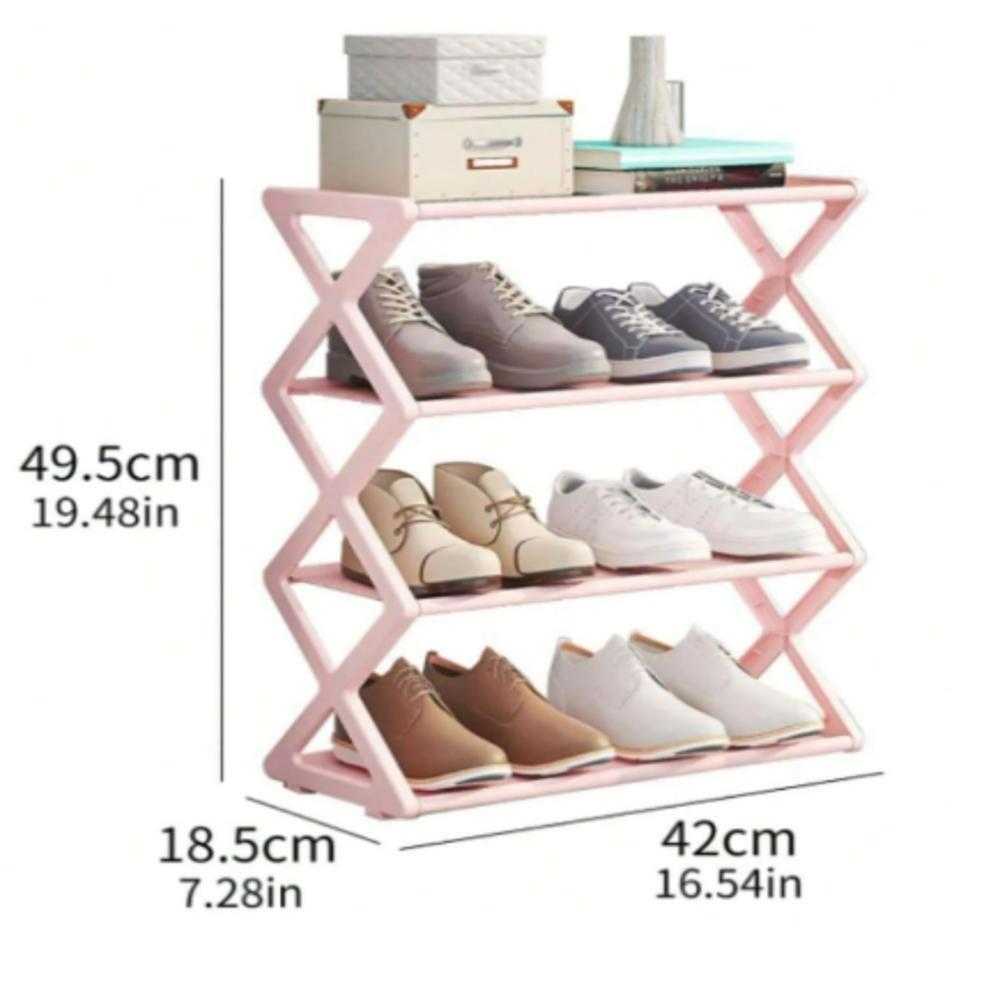 Sapateira Industrial 4 Prateleiras Estante Rosa Organizador Brinquedos Calcados Lavanderia 8 Pares Porta Treco - 2