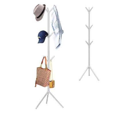 Cabideiro Organizador Roupas Bolsa Casaco Chapeu 9 Ganchos Multiuso Quarto Closet Vestiario Arara Portatil Branco