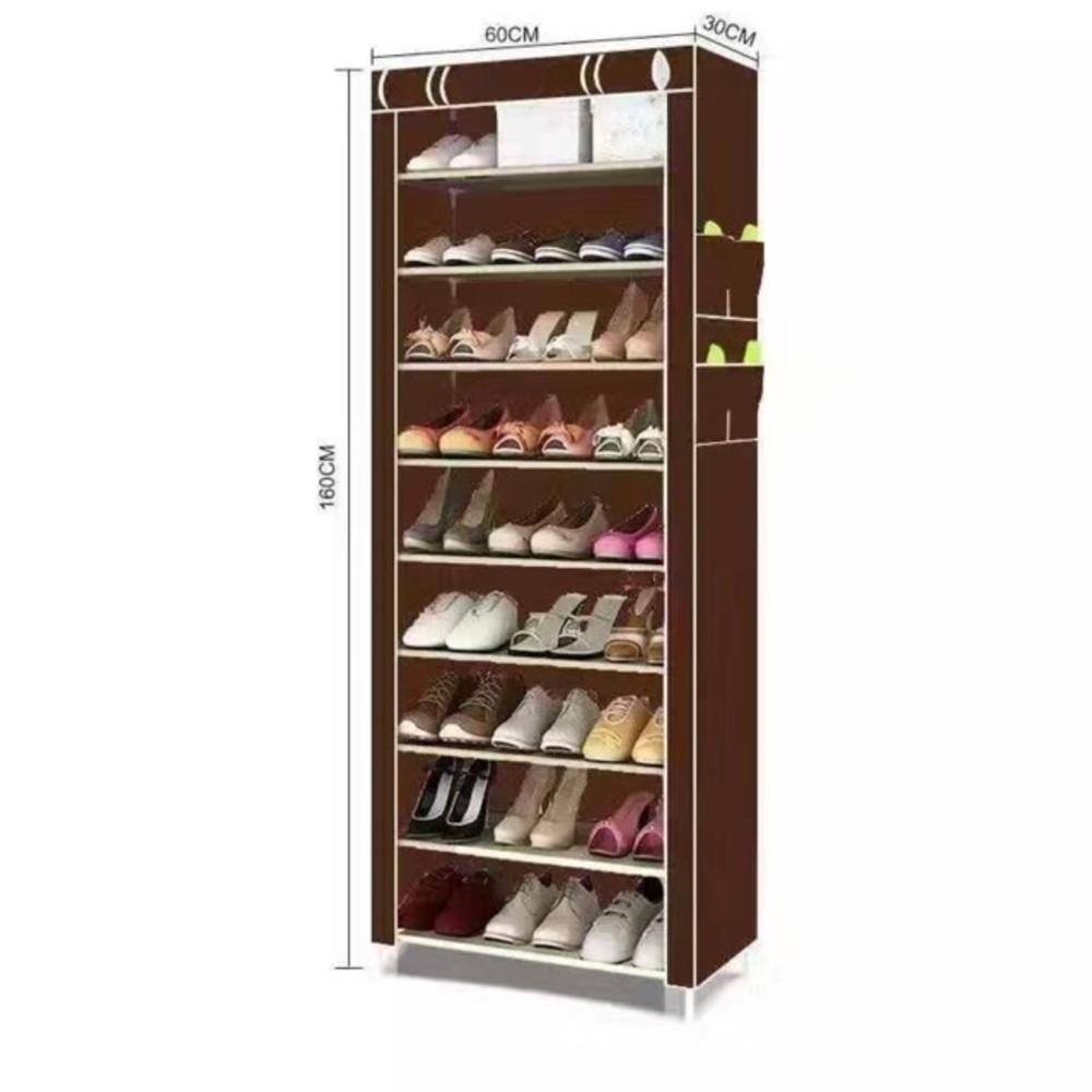 Sapateira Armario Organizador 9 Prateleiras Grande 160cm Estante Guarda Roupa Armario Portatil Com Ziper - 5