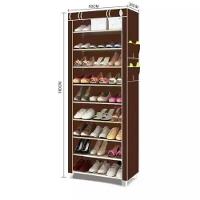 Sapateira Armario Organizador 9 Prateleiras Grande 160cm Estante Guarda Roupa Armario Portatil Com Ziper - 5