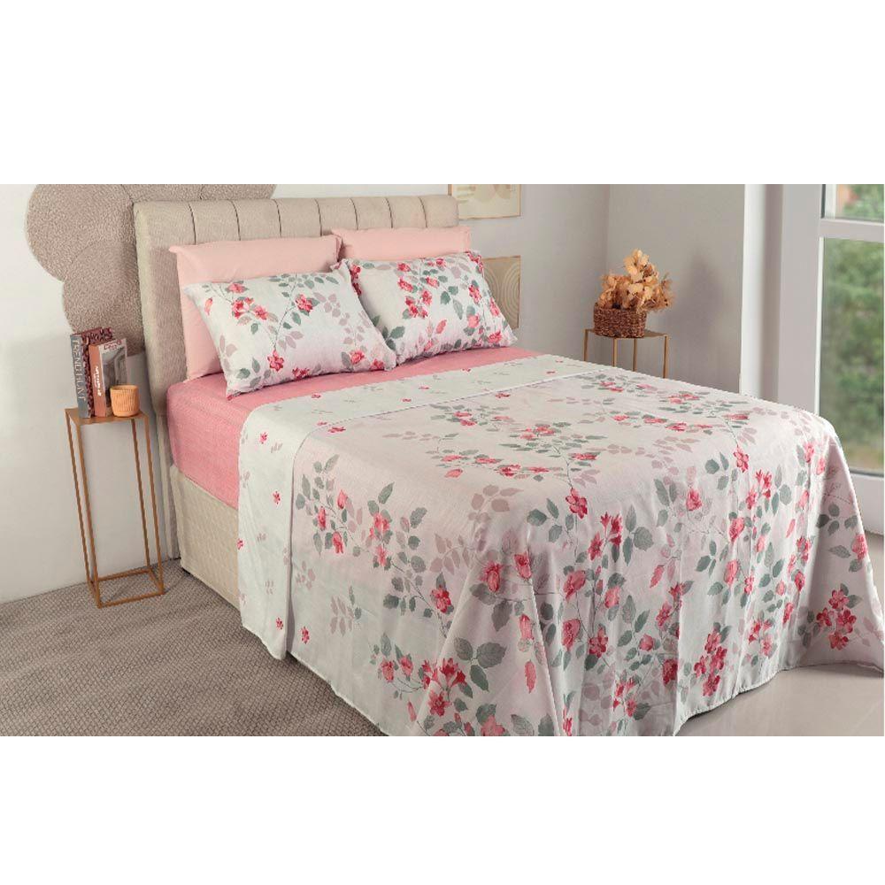 Jogo De Cama Duplo Casal 4 Peças 140 Fios 250x220cm Adele Realce Premium - Sultan - 2