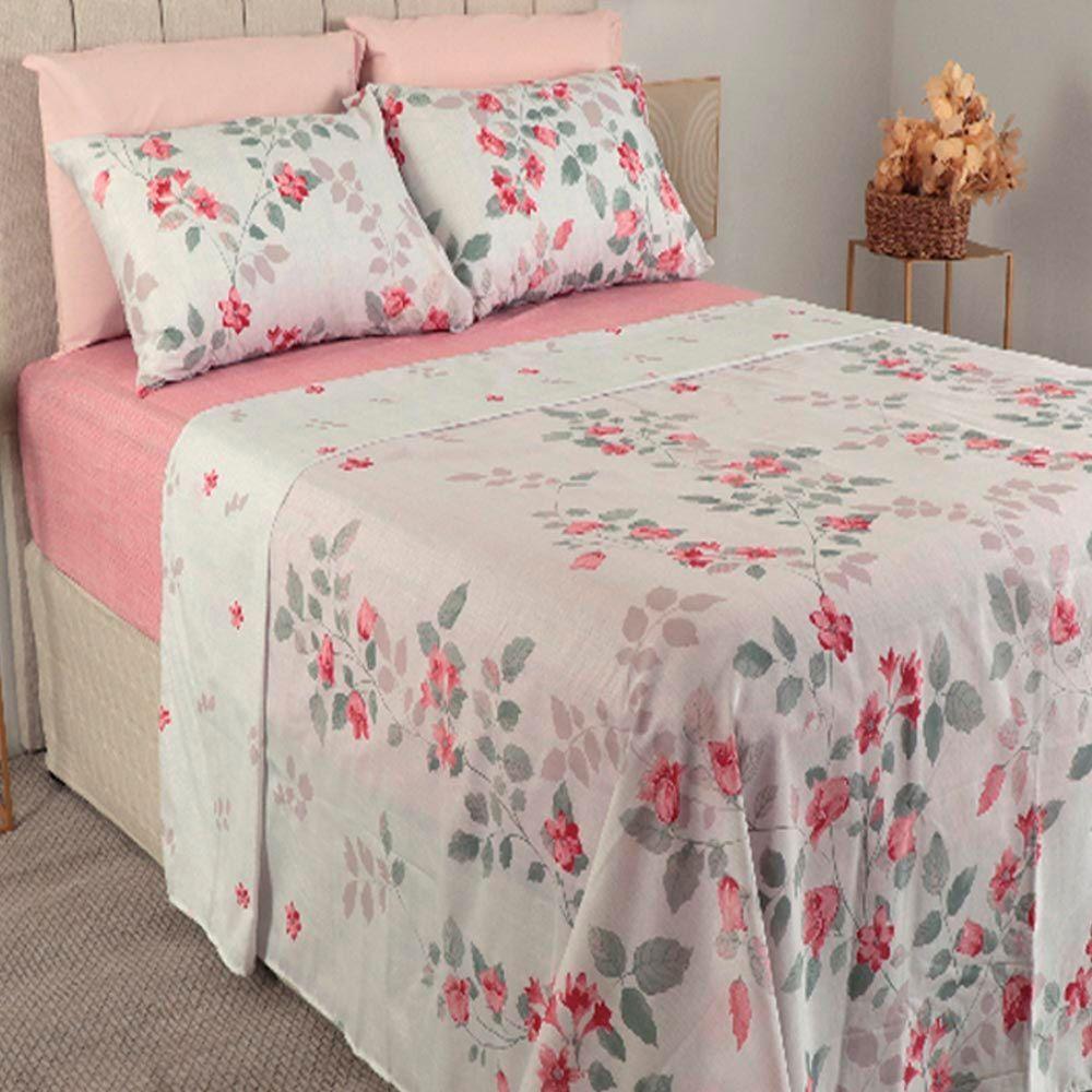 Jogo De Cama Duplo Casal 4 Peças 140 Fios 250x220cm Adele Realce Premium - Sultan - 3