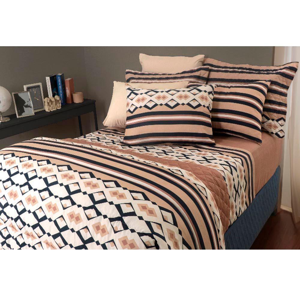 Jogo De Cama Duplo Queen 4 Peças 140 Fios 250x240cm Akira 2 Realce Premium - Sultan - 5