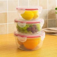 Kit 3 Potes Hermeticos Redondos Profissionais Multiuso Tampa Silicone Marmita Organizador Frutas Legumes Alimentos Micro - 5