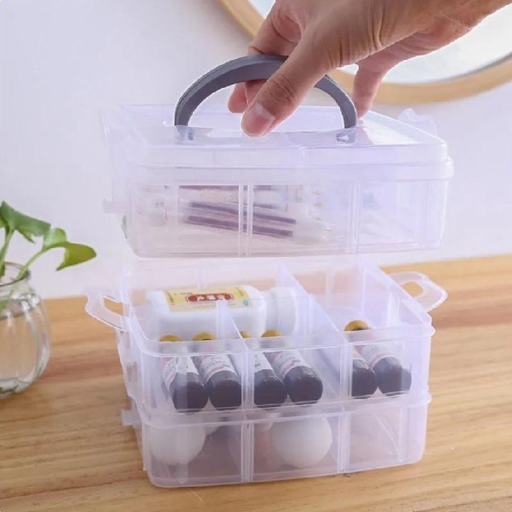 Maleta Multiuso 18 Divisorias Removivel Organizador Box Para Medicamentos Ferramentas Costura Pesca Lacinhos Infantil - 3