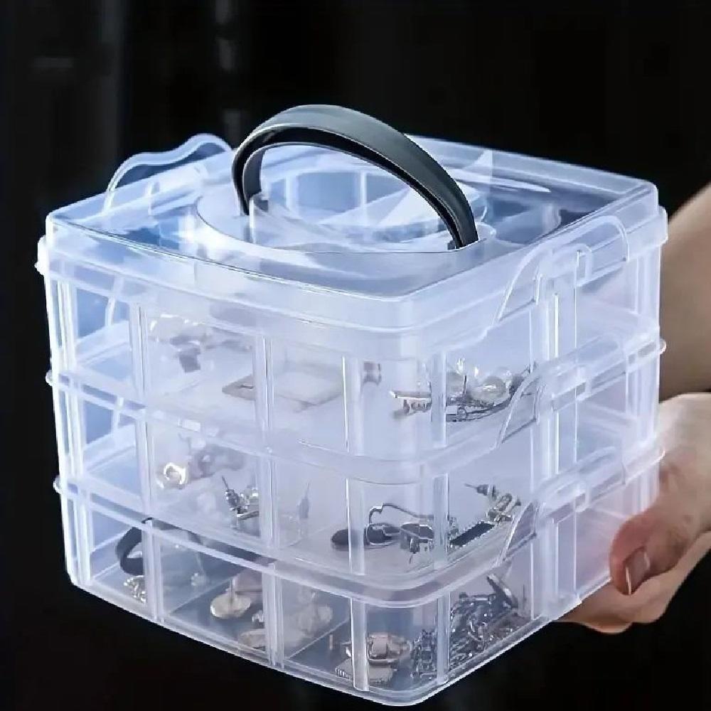 Maleta Multiuso 18 Divisorias Removivel Organizador Box Para Medicamentos Ferramentas Costura Pesca Lacinhos Infantil - 8