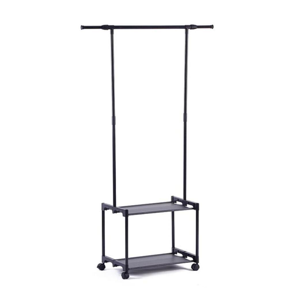 Cabideiro Arara De Roupa 2 Prateleiras Sapateira Organizador Varal Guarda Roupa Loja Quarto Luxo - 1