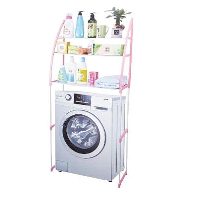 Estante Rack Organizadora Multiuso Com 3 Prateleiras Para Lavanderia Banheiro Cozinha Portatil Rosa