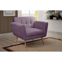 Poltrona Decorativa Bruna Living Sala Quarto Recepção - Veludo Roxo 380 - 3