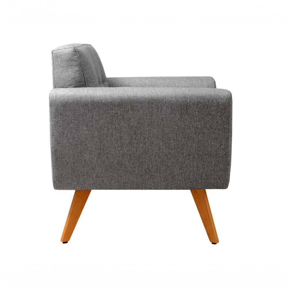 Conjunto 2 Poltronas Bruna Confortável Decorativa Moderna - Linho Cinza 320 - 3