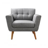 Conjunto 2 Poltronas Bruna Confortável Decorativa Moderna - Linho Cinza 320 - 2