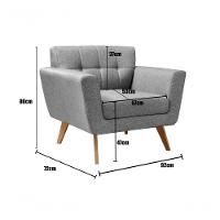 Conjunto 2 Poltronas Bruna Confortável Decorativa Moderna - Linho Cinza 320