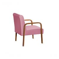Kit 4 Poltronas Anita Moderna Decorativa Braço Madeira Suede Rosa 280 - 3