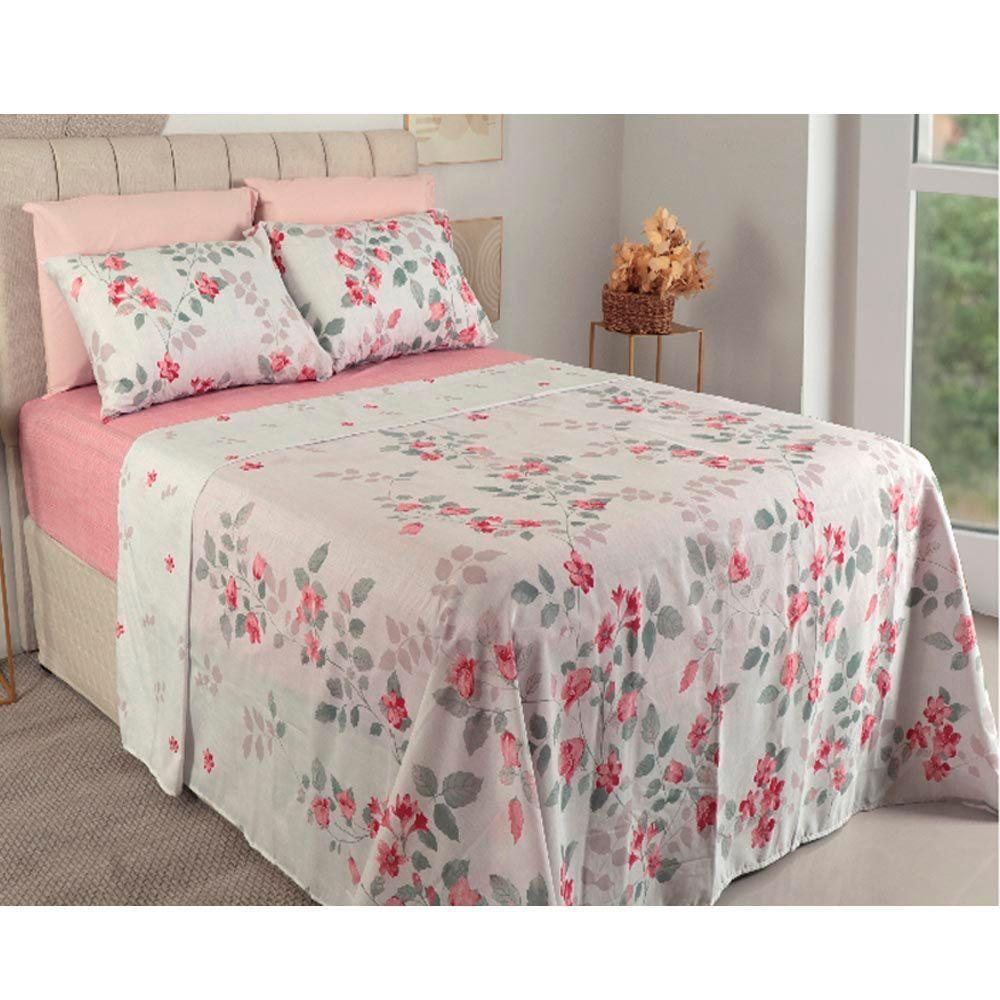 Jogo De Cama Duplo Queen 4 Peças 140 Fios 250x240cm Adele Realce Premium - Sultan - 1