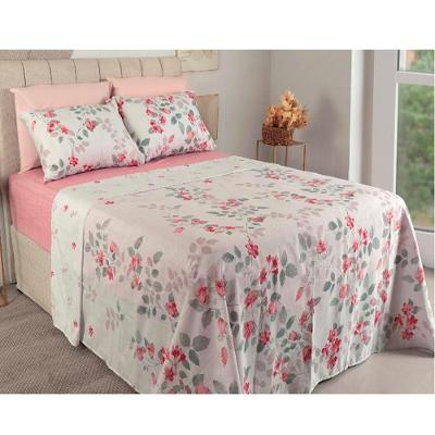 Jogo De Cama Duplo Queen 4 Peças 140 Fios 250x240cm Adele Realce Premium - Sultan