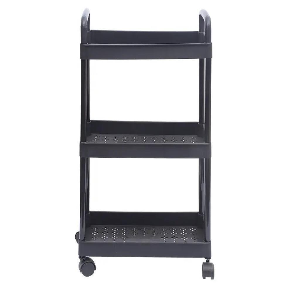 Organizador 3 Andares Multiuso Carrinho Prateleira Auxiliar Papelaria Cozinha Banheiro Escritorio Gancho Rodinhas Alca - 2