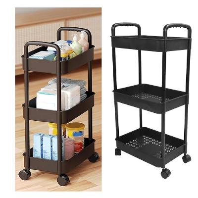 Organizador 3 Andares Multiuso Carrinho Prateleira Auxiliar Papelaria Cozinha Banheiro Escritorio Gancho Rodinhas Alca
