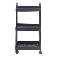 Organizador 3 Andares Multiuso Carrinho Prateleira Auxiliar Papelaria Cozinha Banheiro Escritorio Gancho Rodinhas Alca - 2