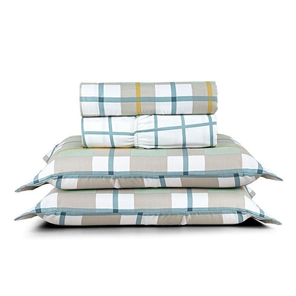 Jogo De Lençol King Sublime 400 Fios Micropercal Toque De Algodão 4 Peças - York - 100% Poliéster - 1