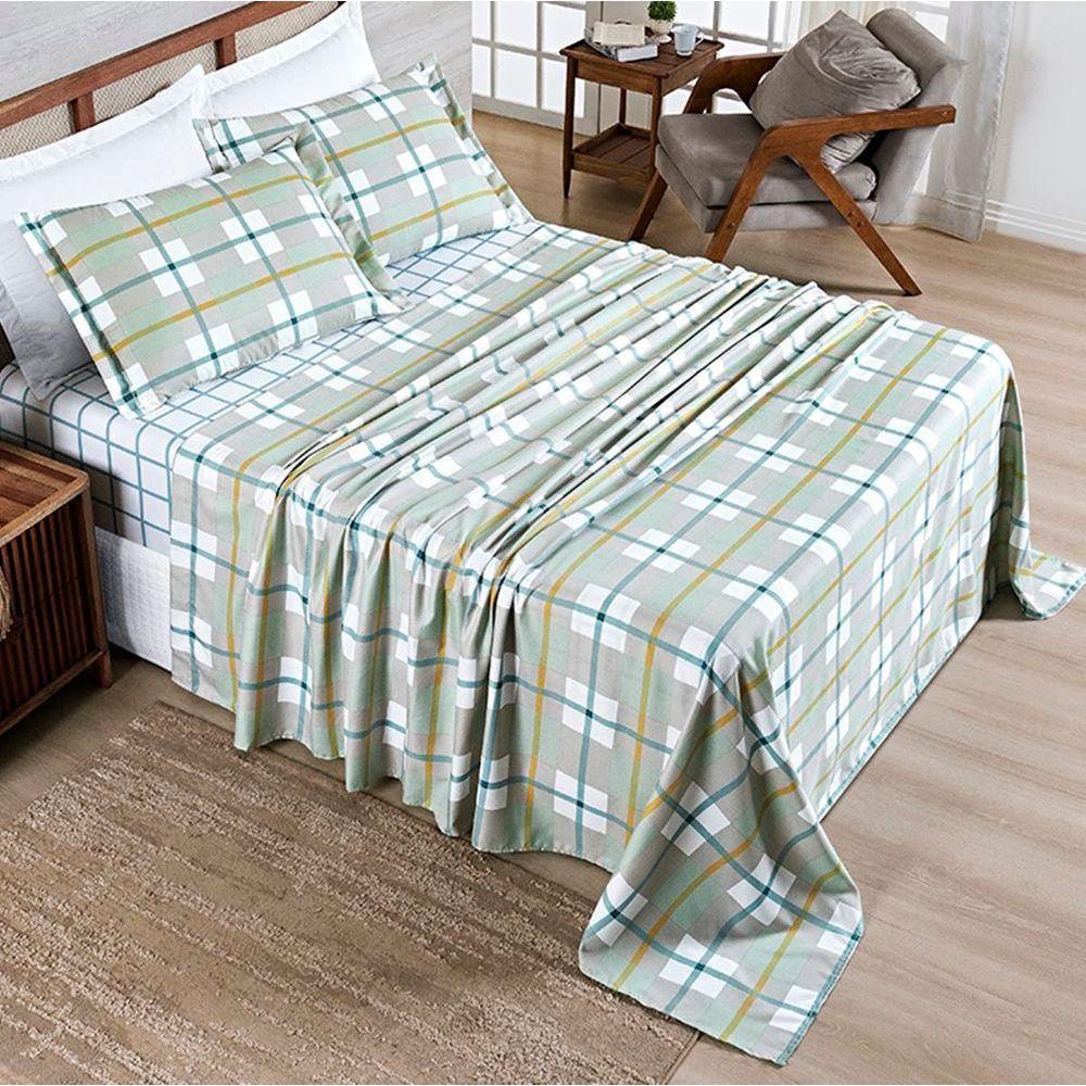 Jogo De Lençol Queen Sublime 400 Fios Micropercal Toque De Algodão 4 Peças York- 100% Poliéster - 2