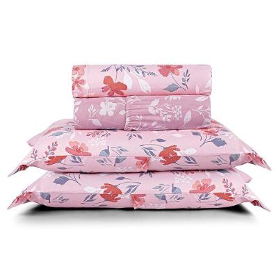 Jogo De Lençol Casal Sublime 400 Fios Micropercal Toque De Algodão 4 Peças Flora - 100% Poliéster