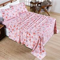 Jogo De Lençol Casal Sublime 400 Fios Micropercal Toque De Algodão 4 Peças Flora - 100% Poliéster - 2