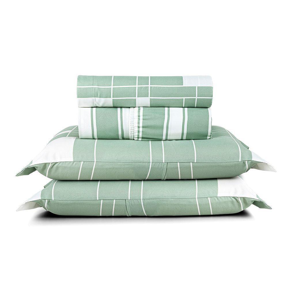 Jogo De Lençol Casal Sublime 400 Fios Micropercal Toque De Algodão 4 Peças Adria - 100% Poliéster - 1