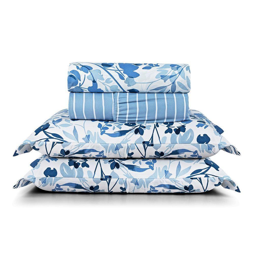 Jogo De Lençol Casal Sublime 400 Fios Micropercal Toque De Algodão 4 Peças Lolli - 100% Poliéster - 1