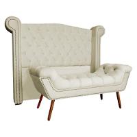 Kit Provença Cabeceira De Cama Box E Calçadeira Baú King 195 Cm Veludo Porcelana Sj Móveis E Decoração - 1