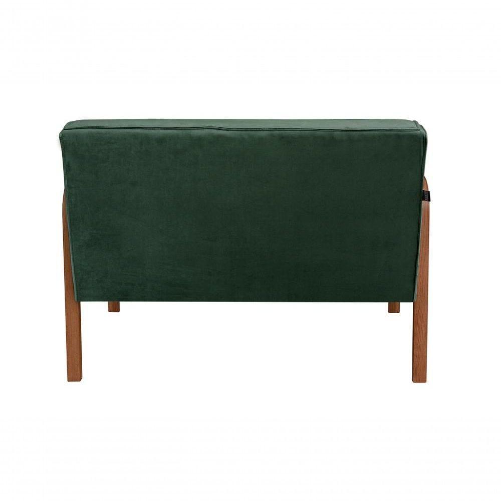 Poltrona Namoradeira Anita Decorativa Braço Madeira Moderna Veludo Verde 270 - 3