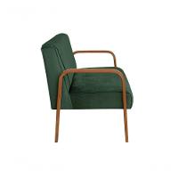 Poltrona Namoradeira Anita Decorativa Braço Madeira Moderna Veludo Verde 270 - 2