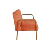 Poltrona Namoradeira Anita Decorativa Braço Madeira Moderna Veludo Terracota 400 - 2