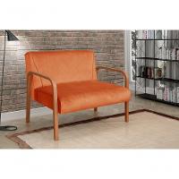 Poltrona Namoradeira Anita Decorativa Braço Madeira Moderna Veludo Terracota 400 - 5