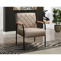 Poltrona Ludmilla Cadeira Decorativa Sala Recepção Escritório - Linho Marrom 150 - 2