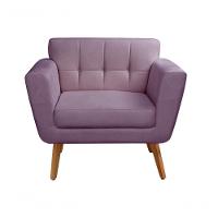 Conjunto 2 Poltronas Bruna Confortável Decorativa Moderna - Veludo Roxo 380 - 2