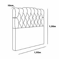 Cabeceira Estofada King 195 Cm Prisma Veludo Cor: Terracota - 3