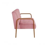 Poltrona Namoradeira Anita Decorativa Braço Madeira Moderna Veludo Rosê 390 - 2