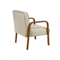 Poltrona Decorativa Anita Cadeira Moderna Sala Recepção - Linho Bege 140 - 3