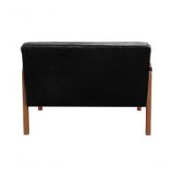 Poltrona Namoradeira Anita Decorativa Braço Madeira Moderna Veludo Preto 410 - 3